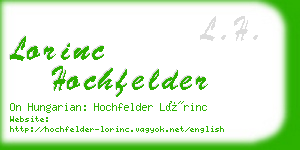lorinc hochfelder business card
